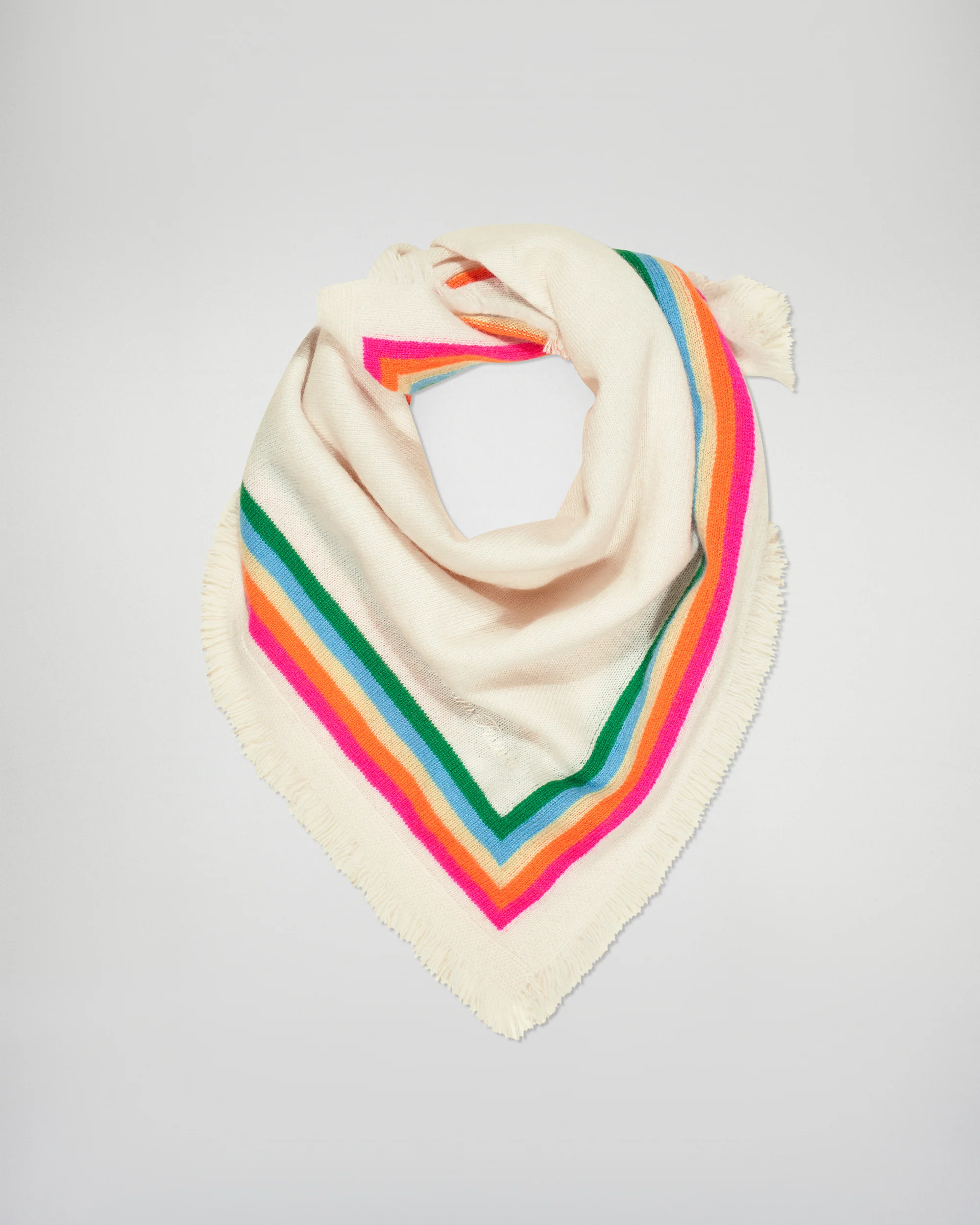 Multicolored Stripes Scarf (H25 / ACCESSORIES / White) - Image 3