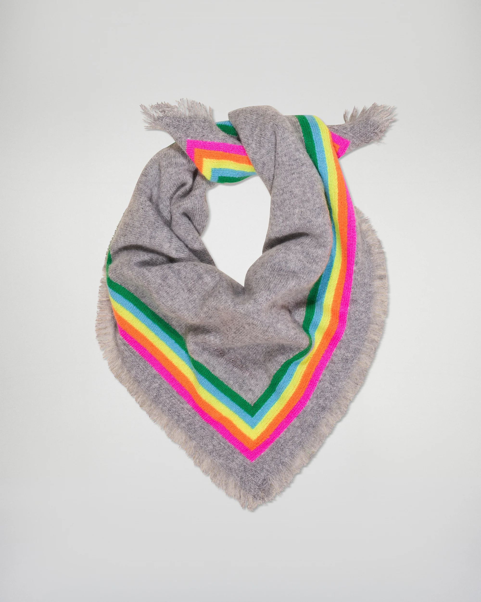 Multicolored Stripes Scarf (H25 / ACCESSORIES / Dark Heather Grey) - Image 3