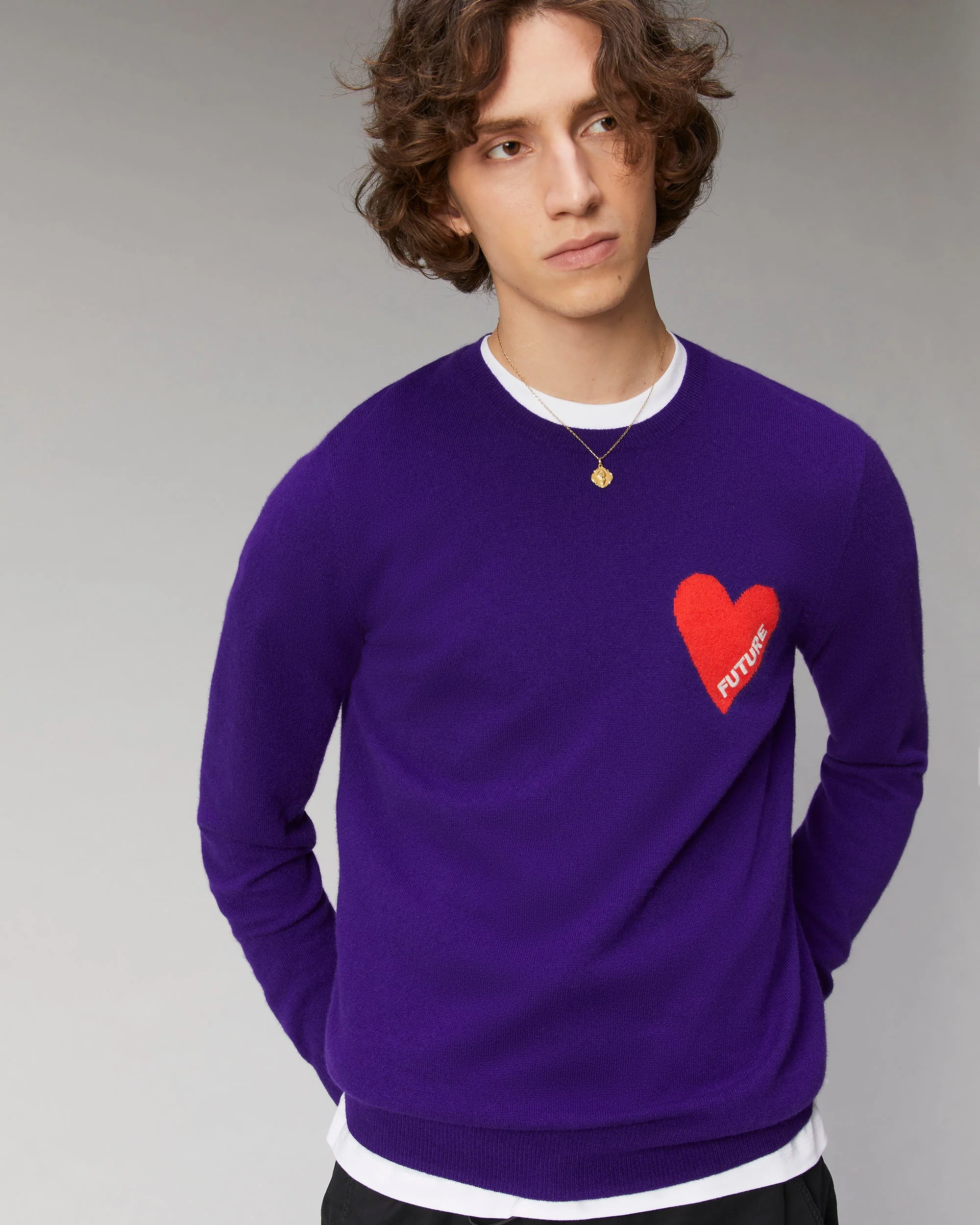 Heart Crewneck Sweater ( H23 / Man / Dark Heather Grey) - Image 4