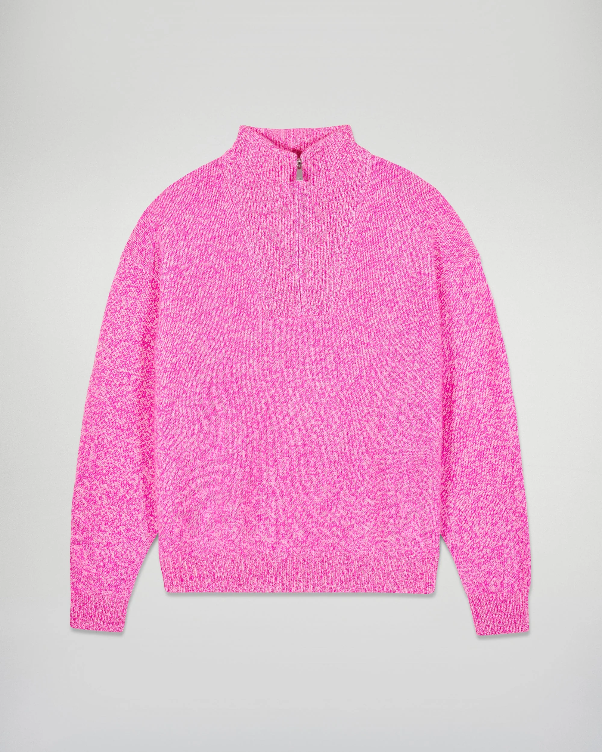 Quarter Zip Neck Sweater (H25 / HOMME / Luminous Pink) - Image 5
