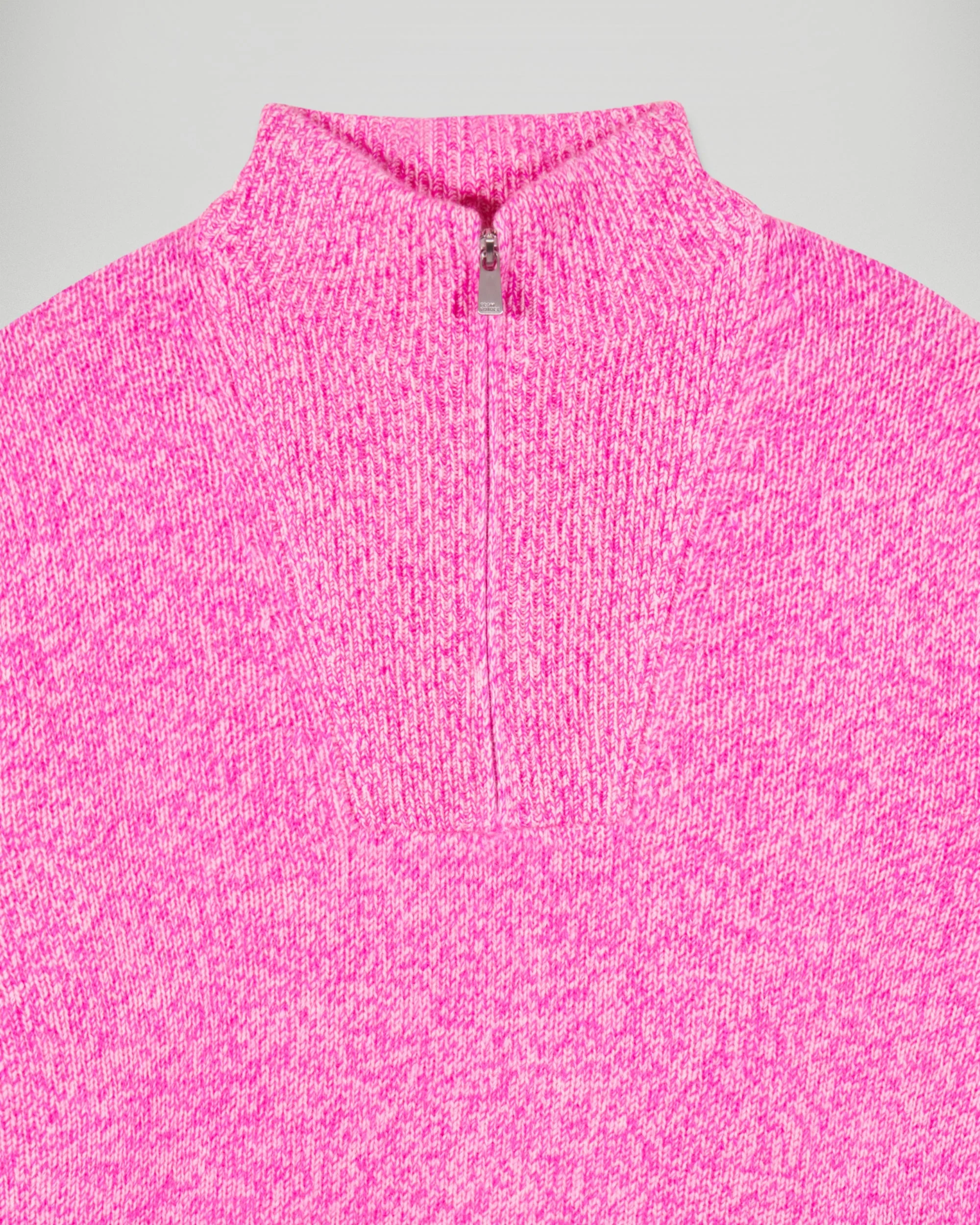 Quarter Zip Neck Sweater (H25 / HOMME / Luminous Pink) - Image 6