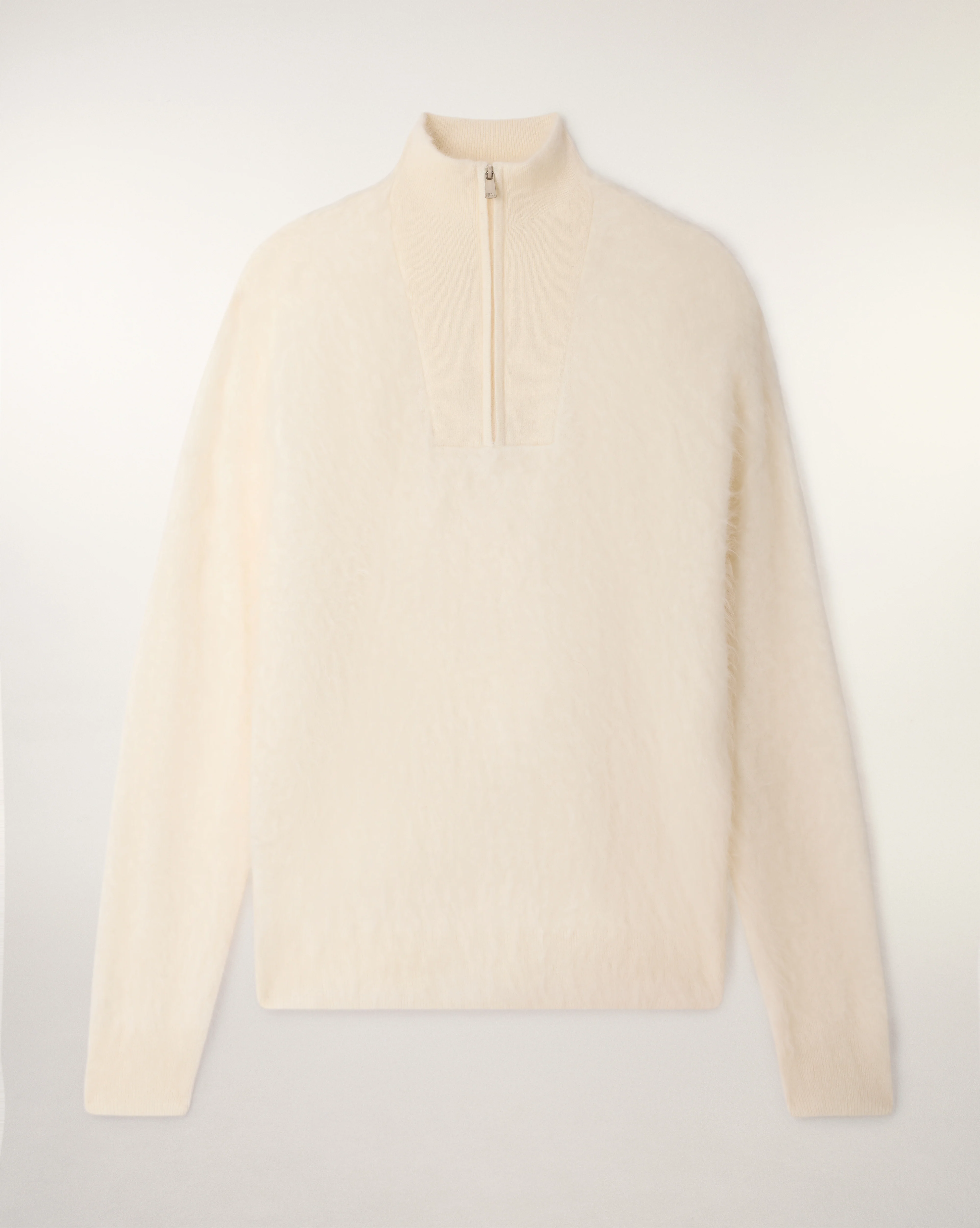 Brushed Cashmere Half-Zip Sweater (S26 / HOMME / Ecru) - Image 8