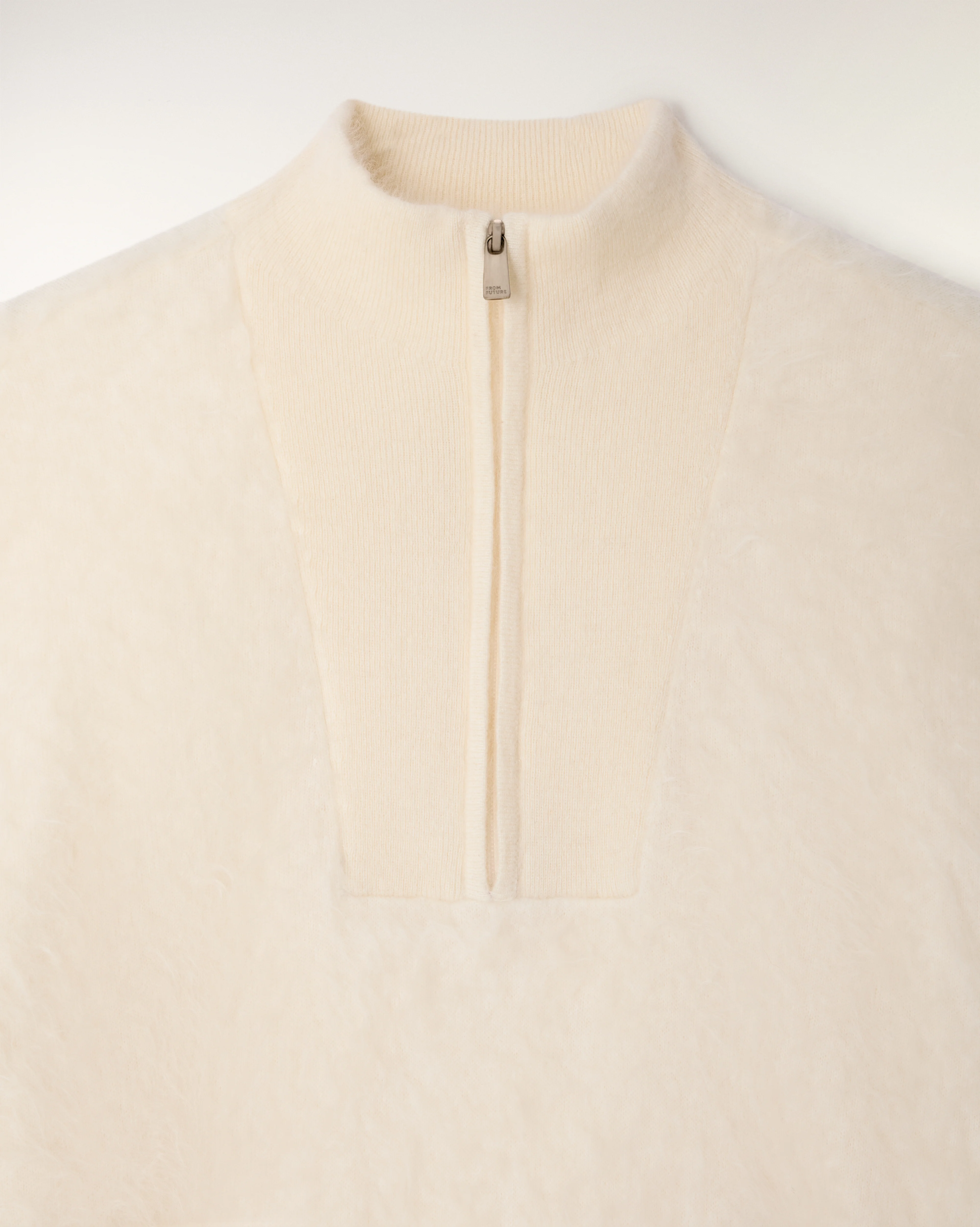 Brushed Cashmere Half-Zip Sweater (S26 / HOMME / Ecru) - Image 9