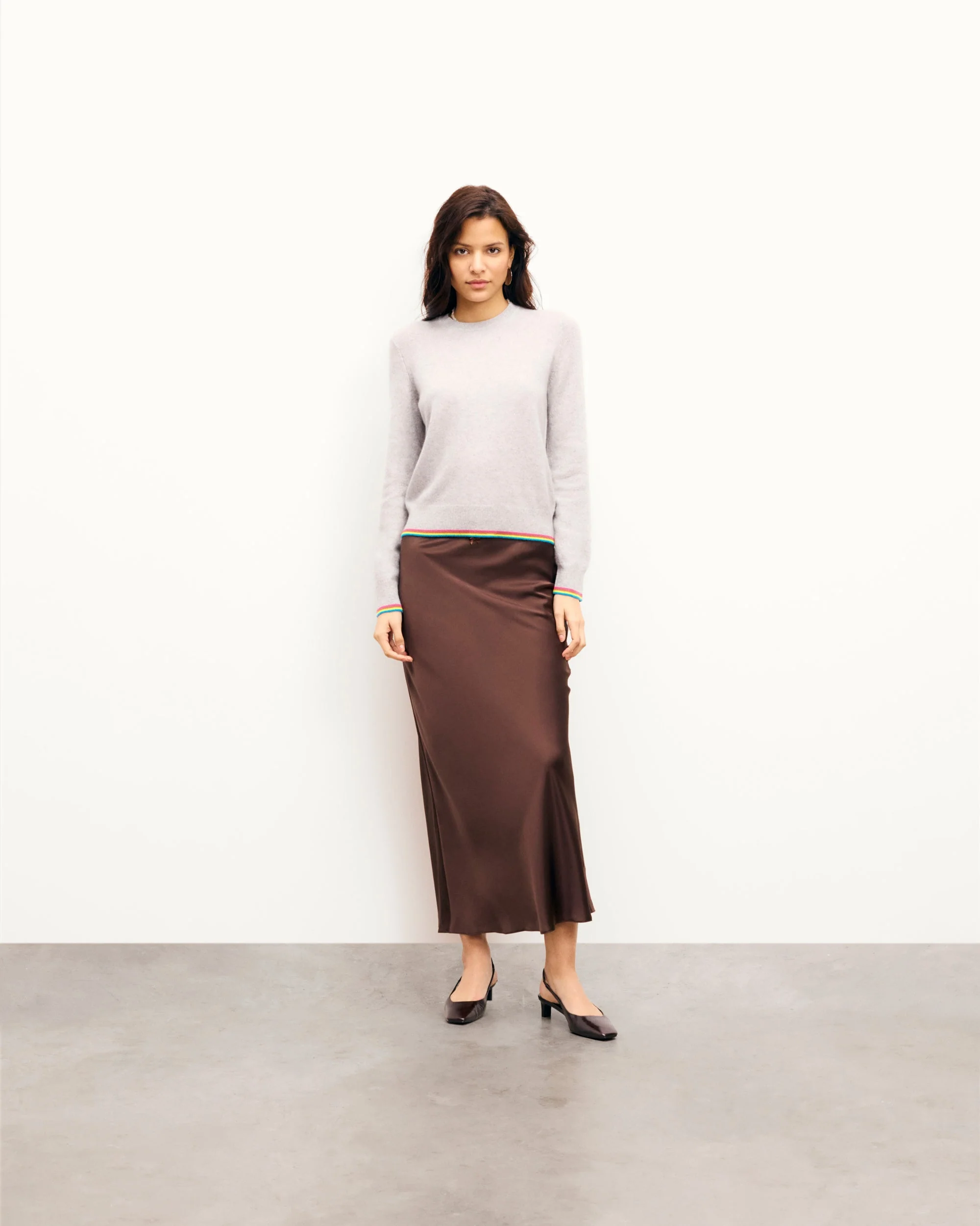 Multicolored Crewneck Sweater (S25 / WOMEN / Light Heather Gray) - Image 3