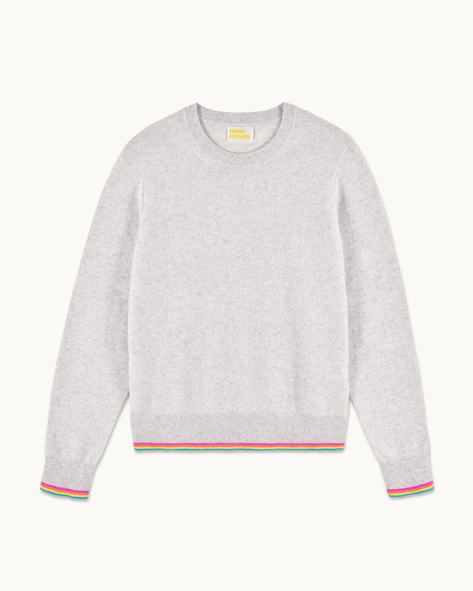 Multicolored Crewneck Sweater (S25 / WOMEN / Light Heather Gray) - Image 5