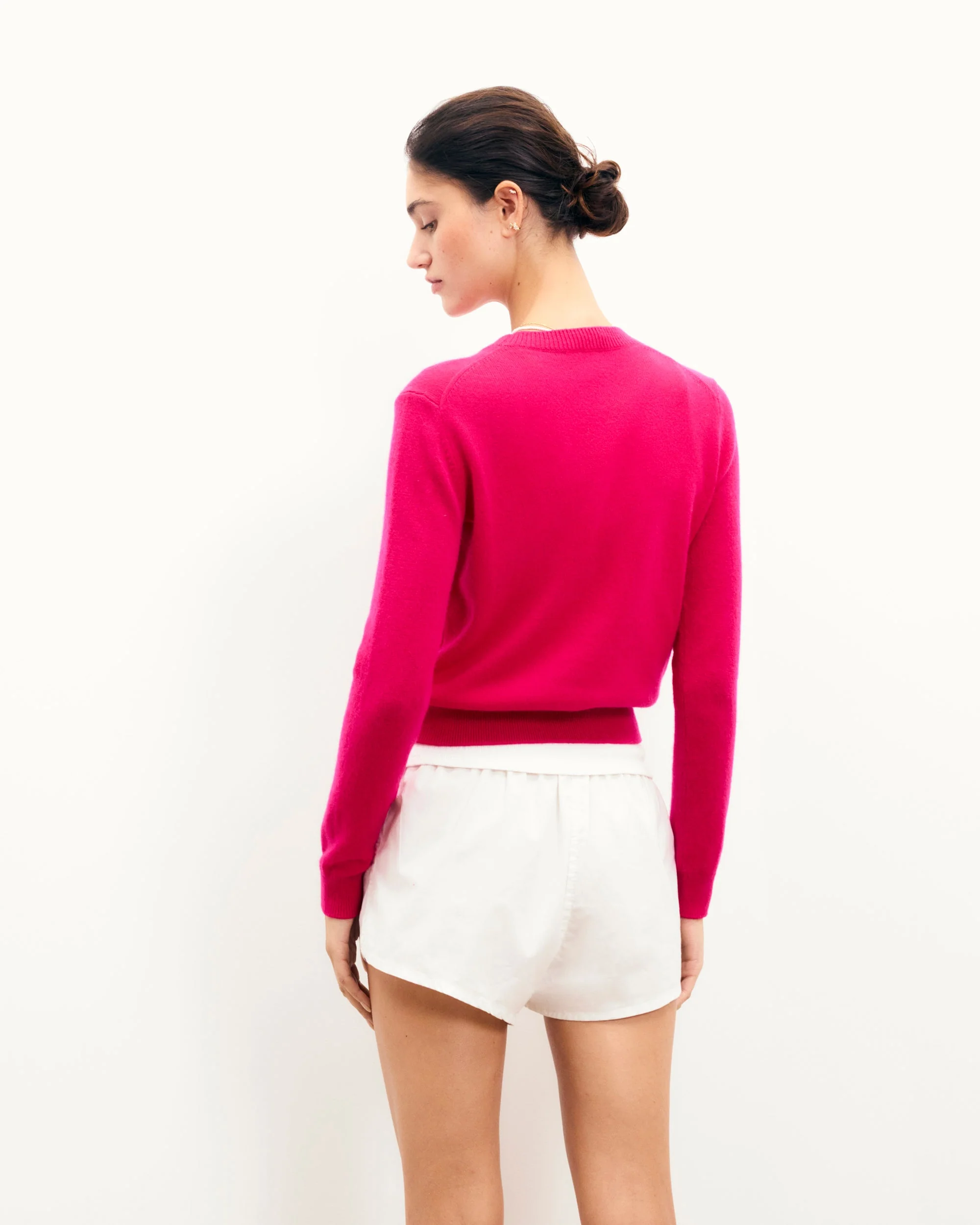 Crewneck Sweater with Future Heart Embroidery (S25 / WOMEN / Tropical Raspbe) - Image 4