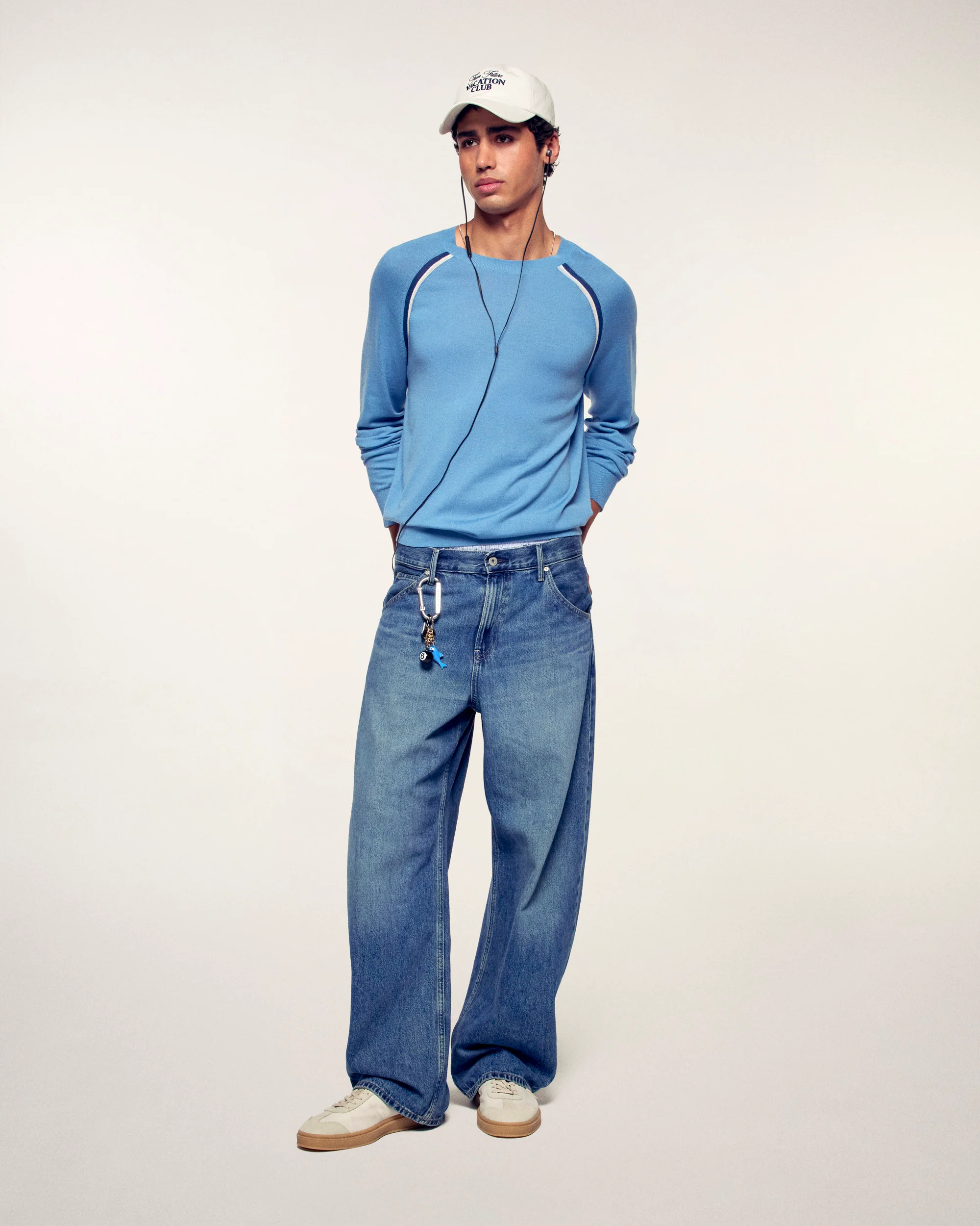 Striped Crew Neck Sweater (S26/ HOMME/ Intense Blue) - Image 3