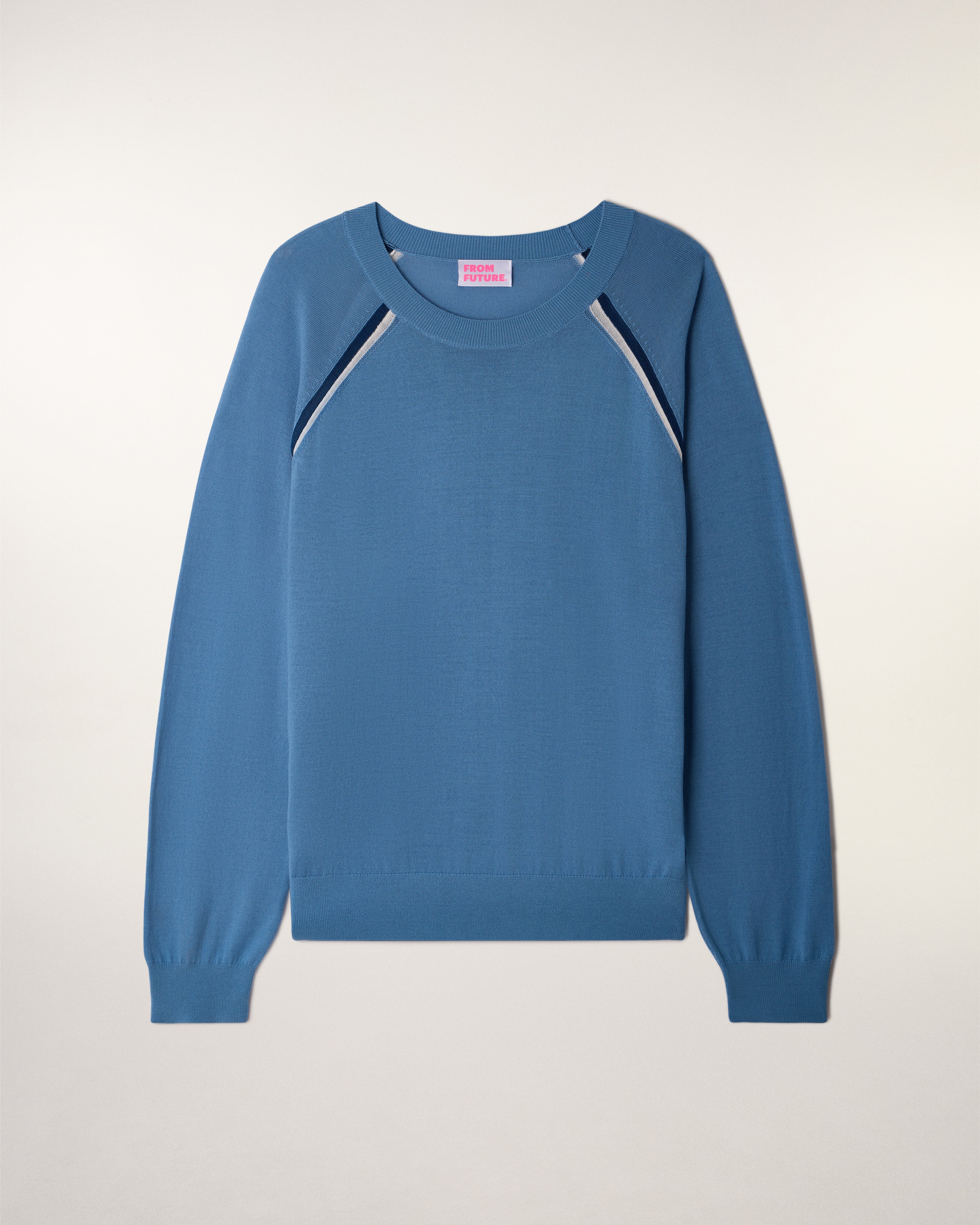 Striped Crew Neck Sweater (S26/ HOMME/ Intense Blue) - Image 6