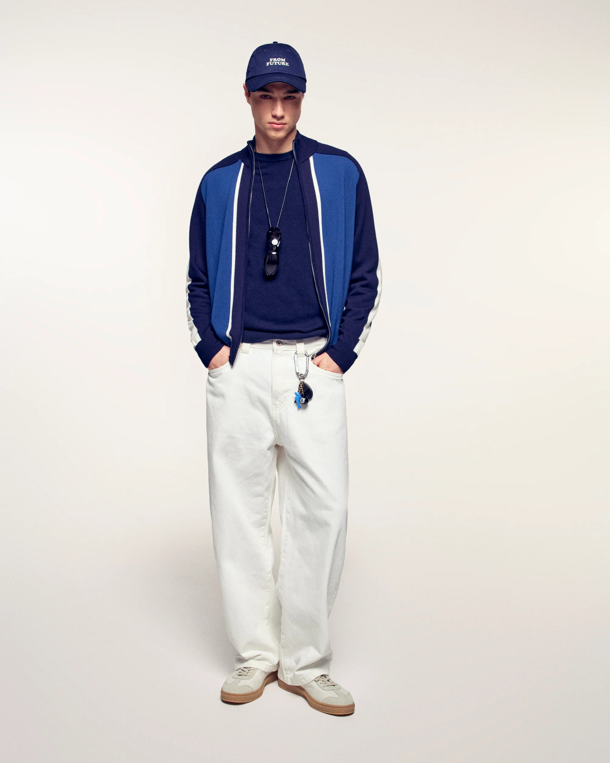 Tricolor Cardigan (S26/ HOMME/ Riviera Blue) - Image 4