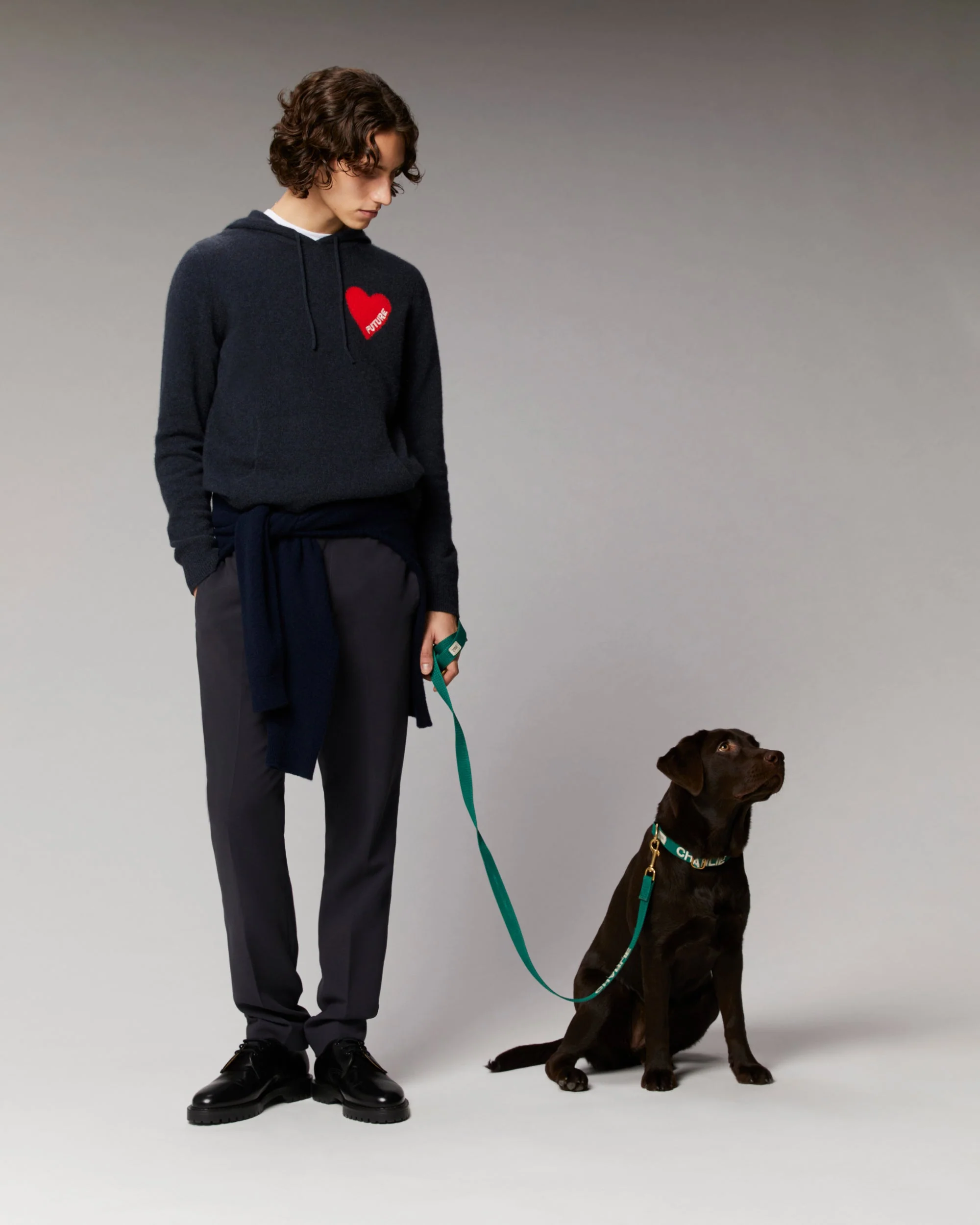 Light Heart Hoodie Sweater (H23 / MAN / Light Heather Grey) - Image 3