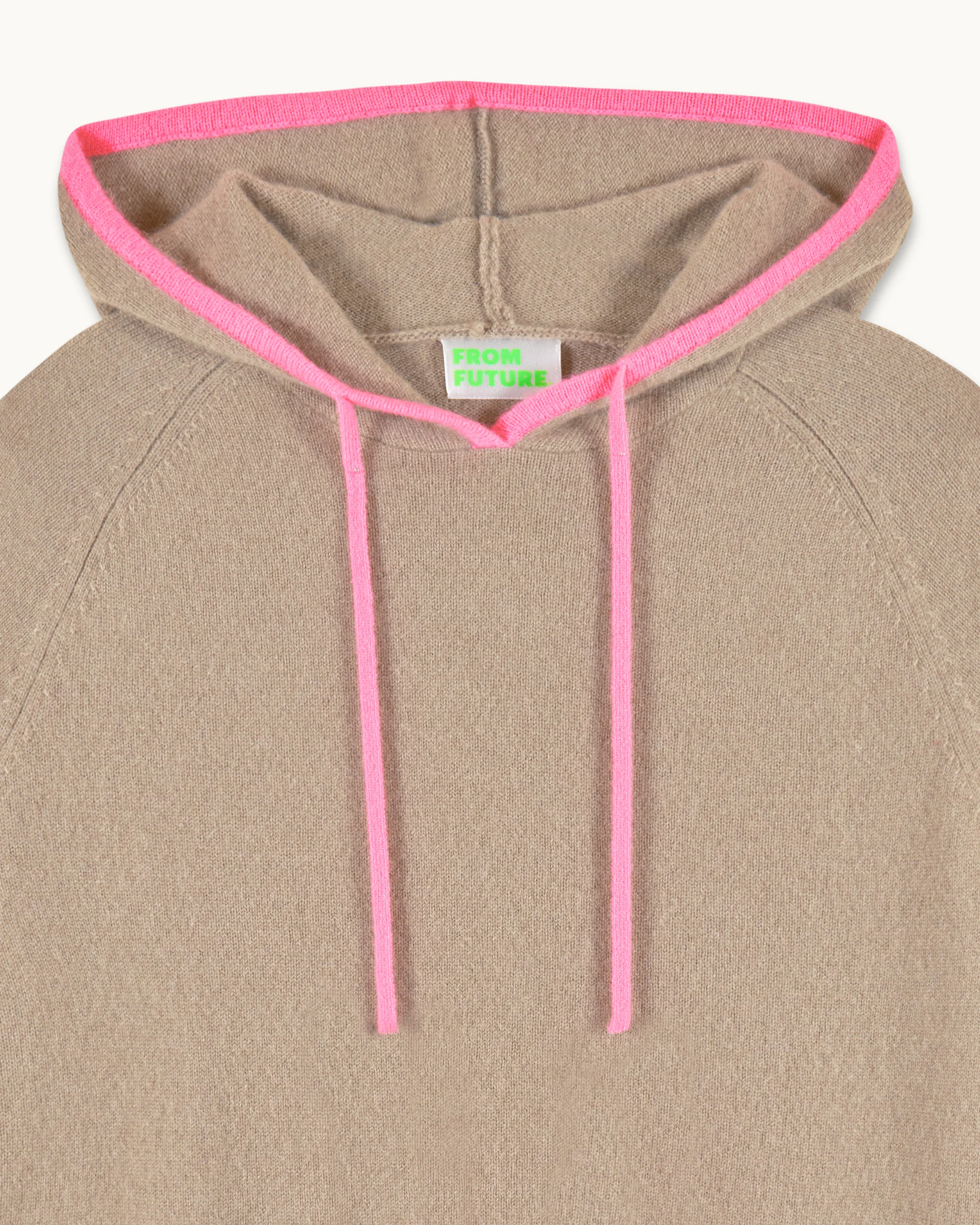 Oversized Hoodie Sweater with Contrast Trims (S25 / WOMEN / Tropical Taupe) - Image 6