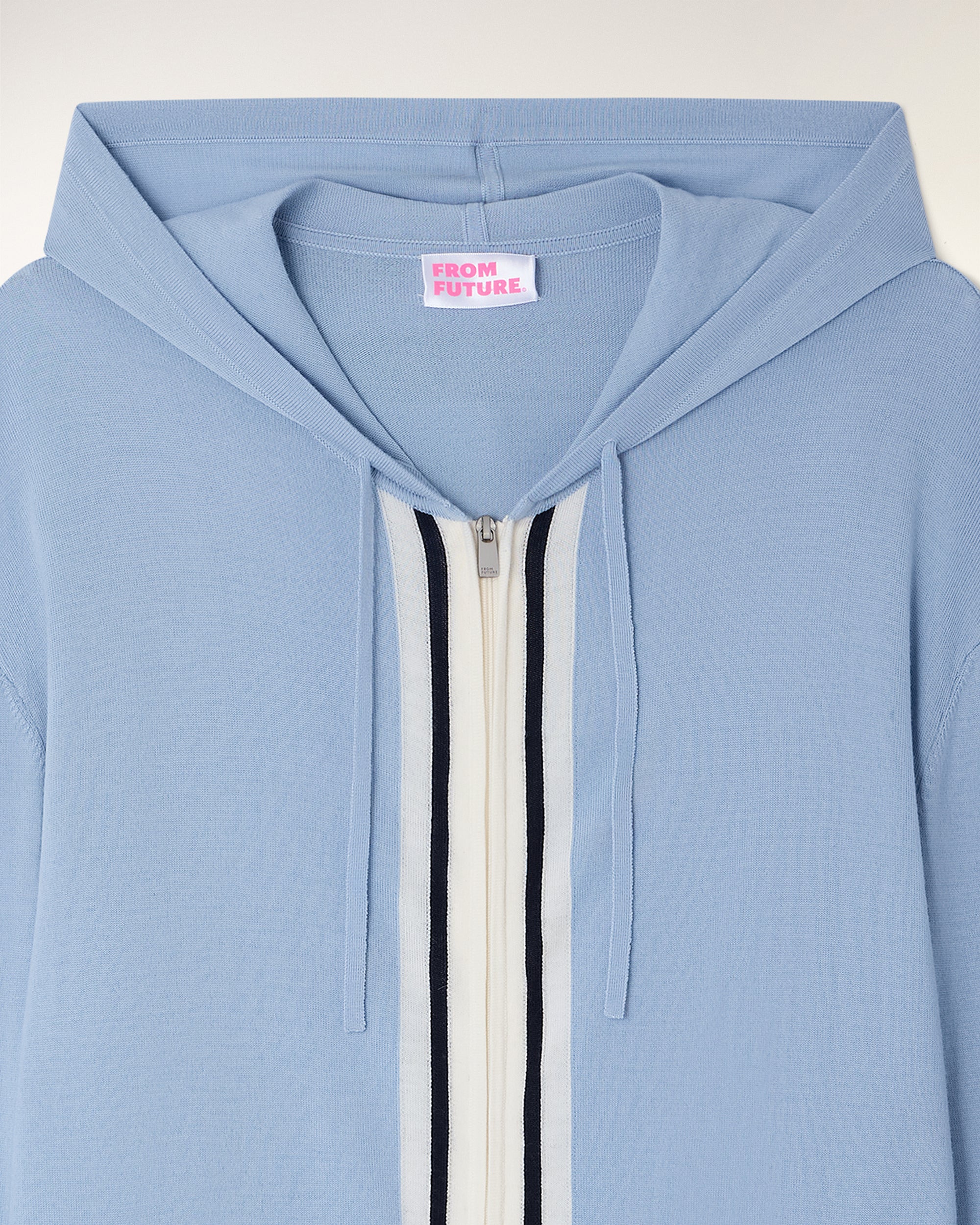 Contrasting Striped Hoodie (S26/ HOMME/ Infinity Blue) - Image 7