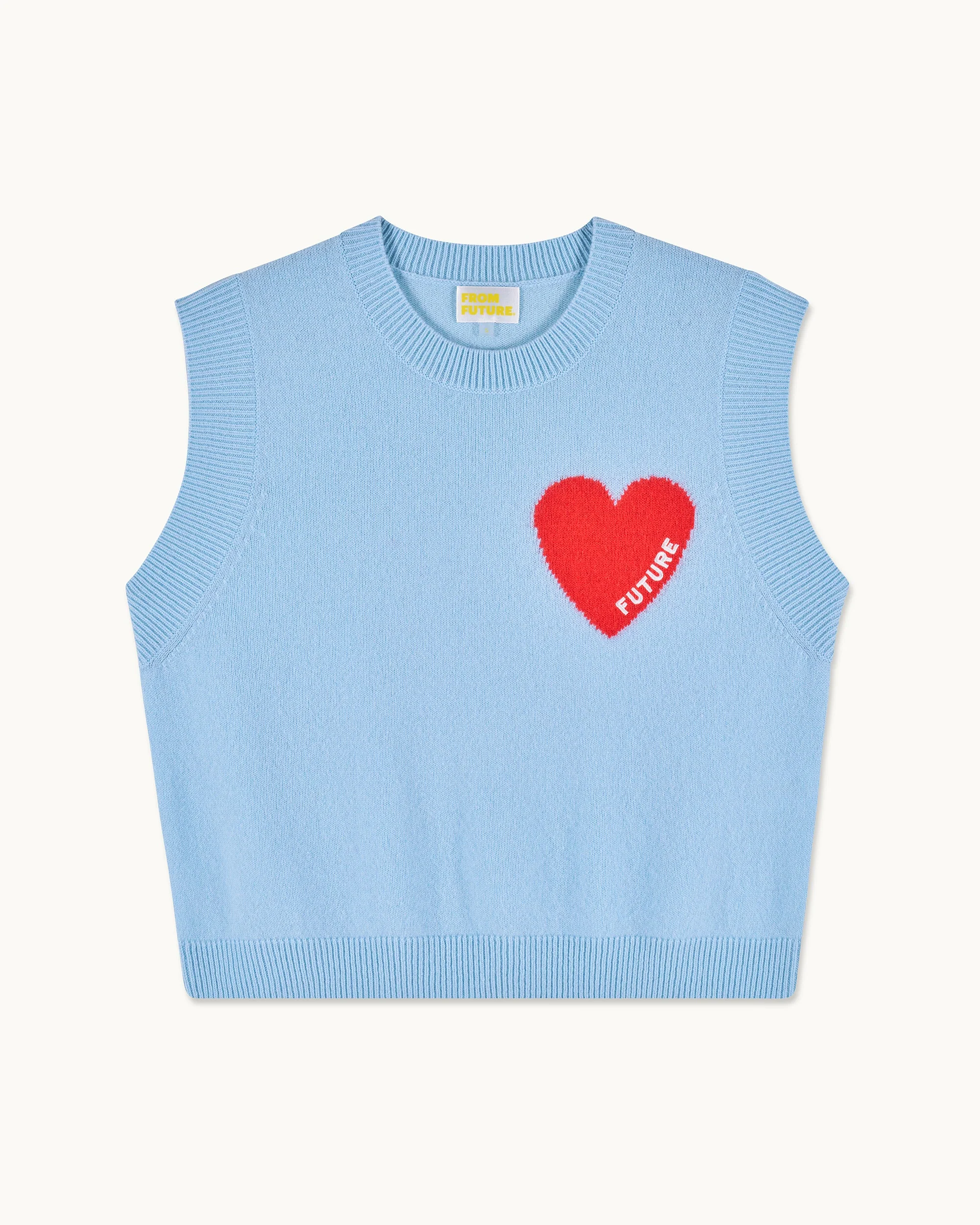 Heart Sleeveless Sweater (S25 / WOMEN / Baby Blue) - Image 5