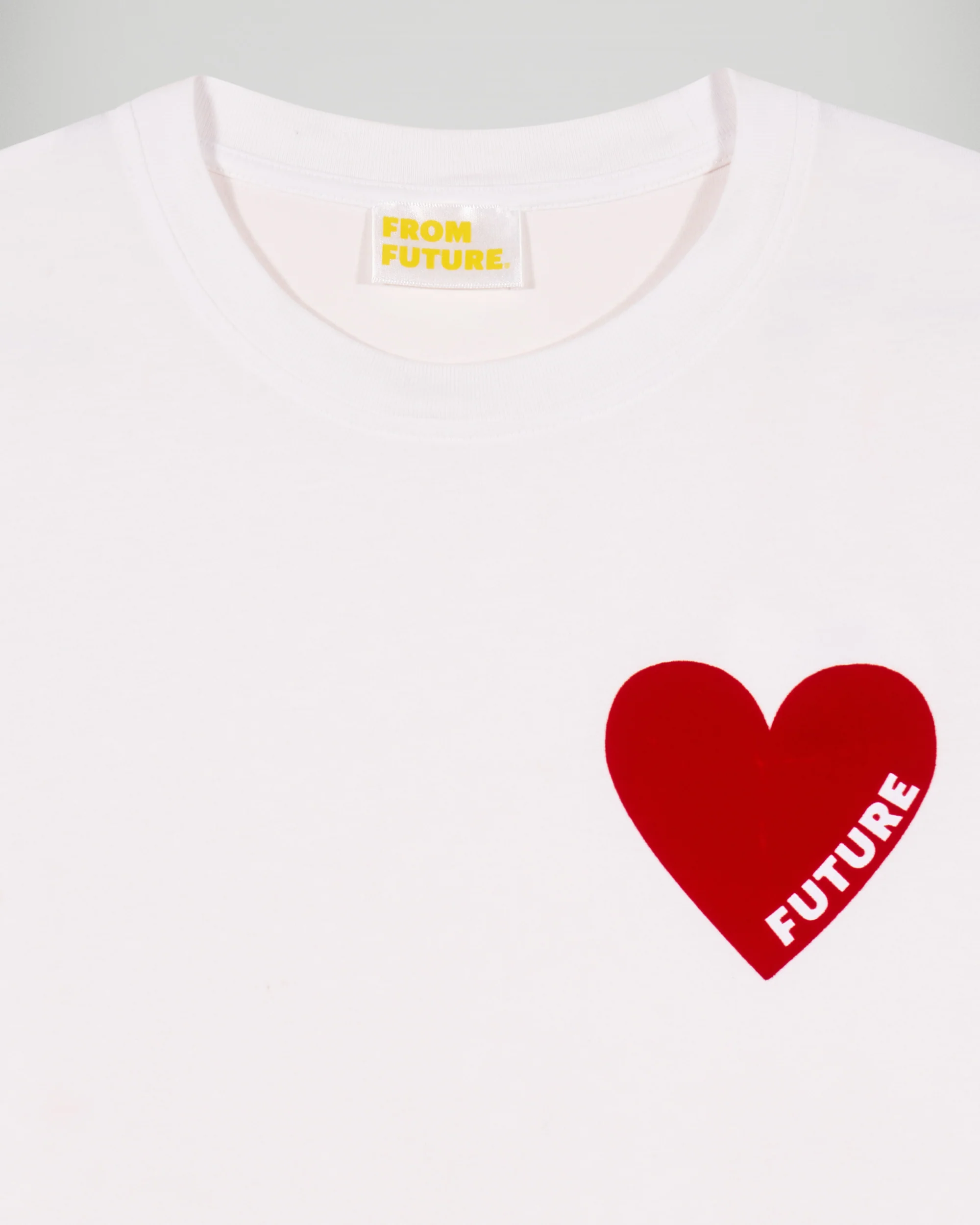Crewneck Short Sleeve Heart T-shirt (S25 / WOMEN / White) - Image 6