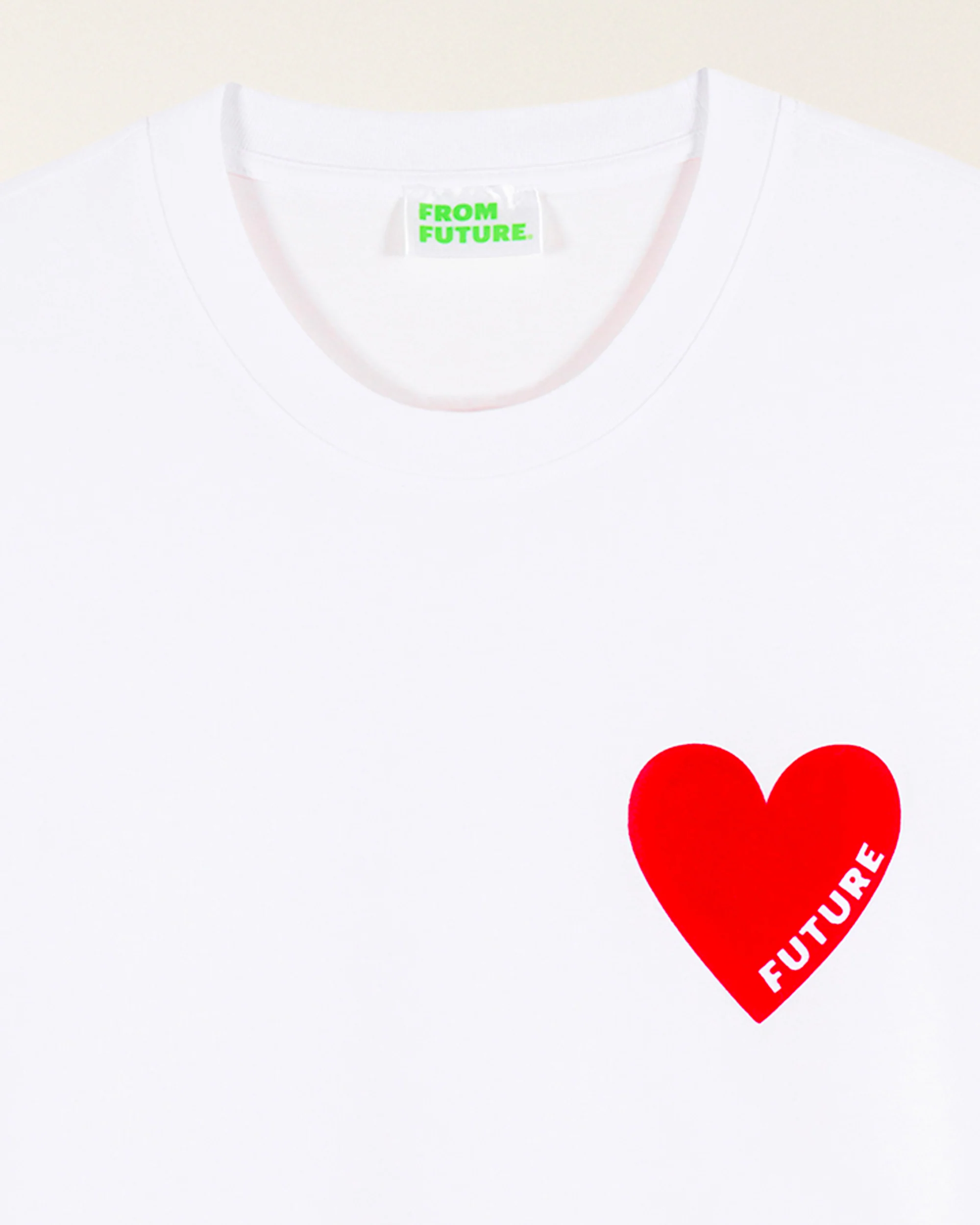 Crewneck Short Sleeve Heart T-shirt (S25 / MEN / White) - Image 5