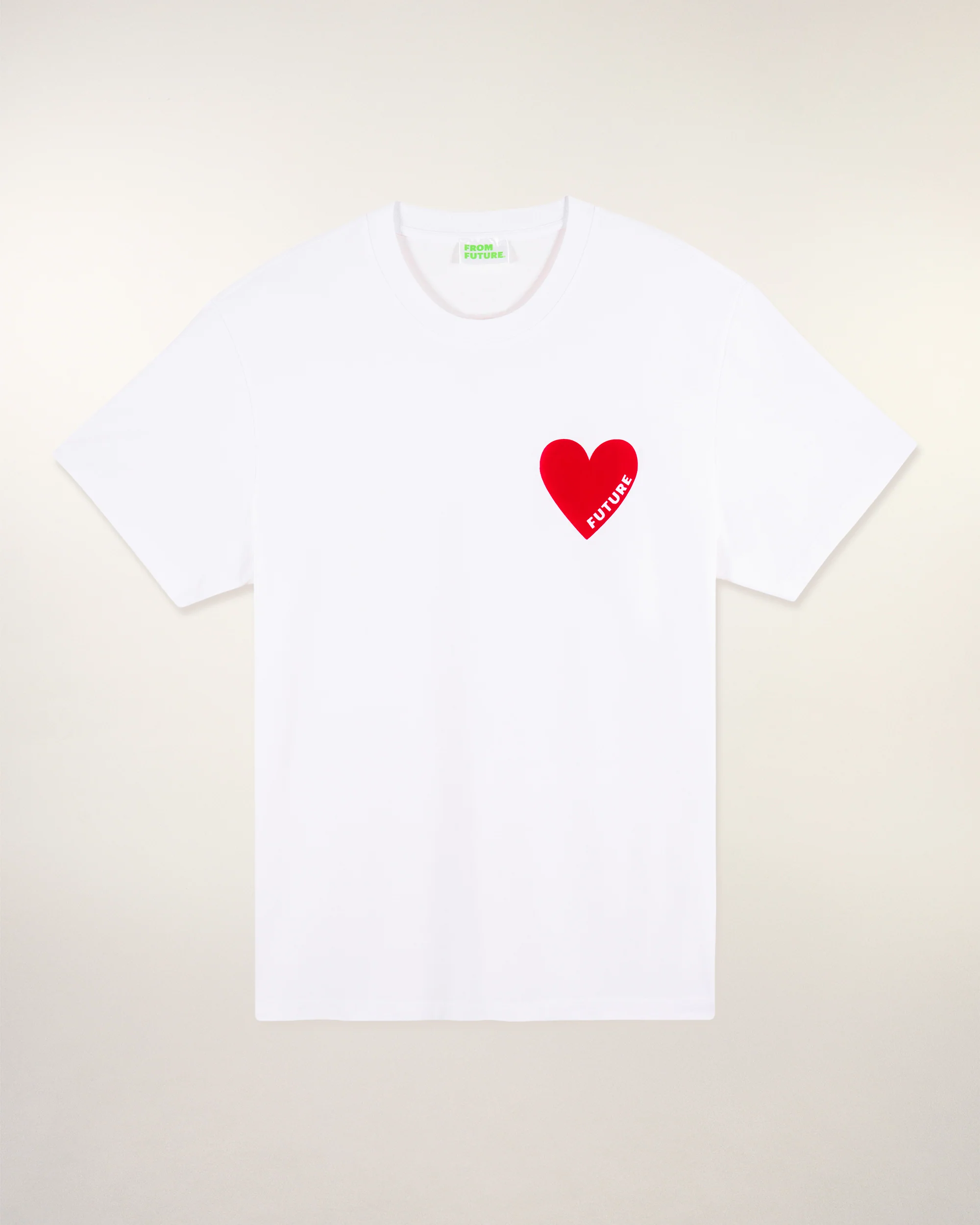 Crewneck Short Sleeve Heart T-shirt (S25 / MEN / White) - Image 6