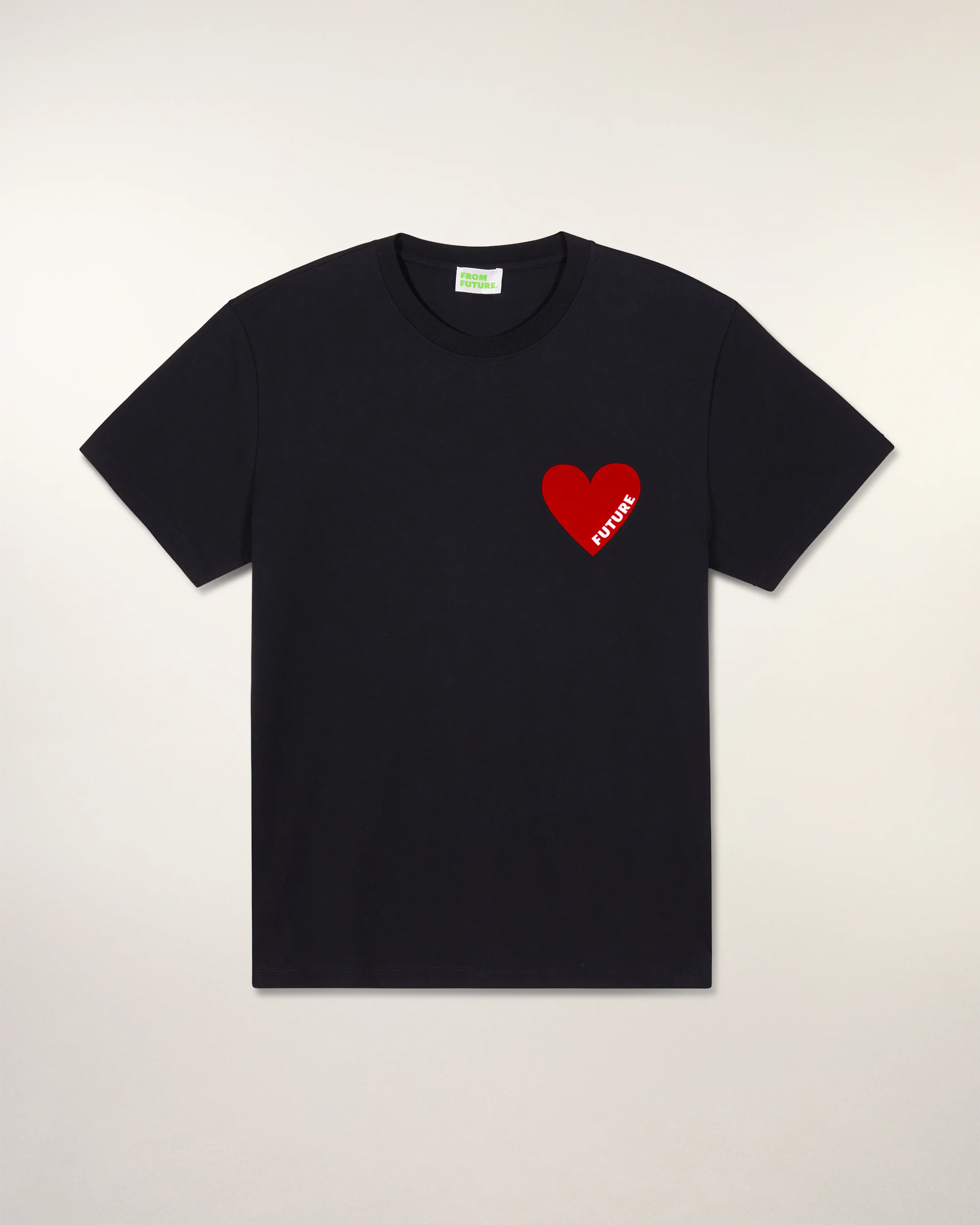 Crewneck Short Sleeve Heart T-shirt (S25 / MEN / Black) - Image 5