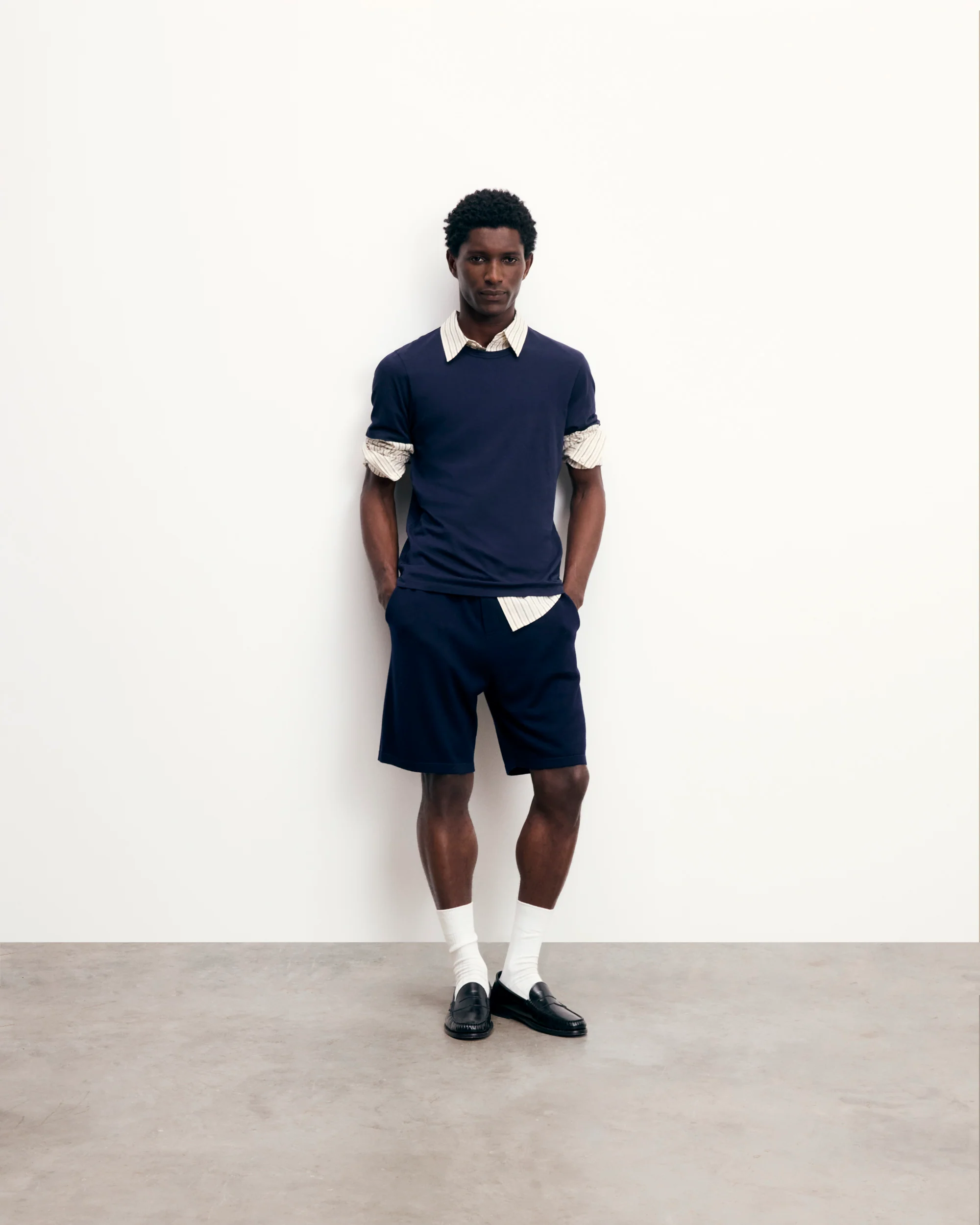 Crewneck Short Sleeve T-shirt (S25 / MEN / Navy) - Image 3