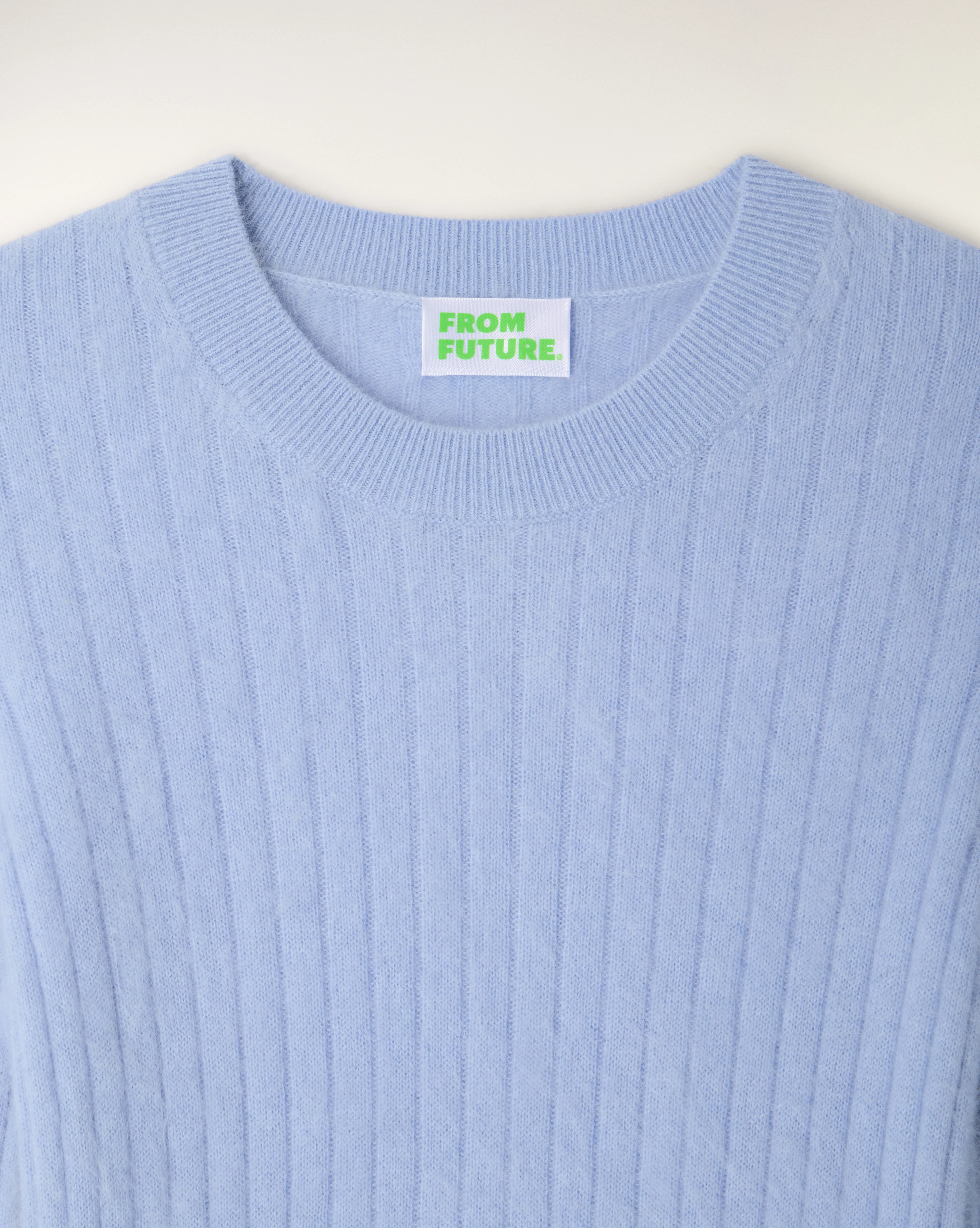 Brushed Striped Short-Sleeve Top (S26 / FEMME / Baby Blue) - Image 5